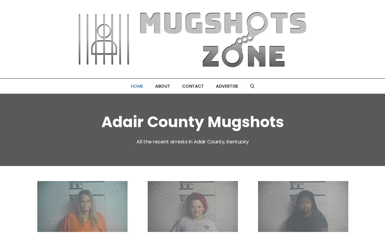 Unofficial Adair County monthly arrest archive navigation for historical date research