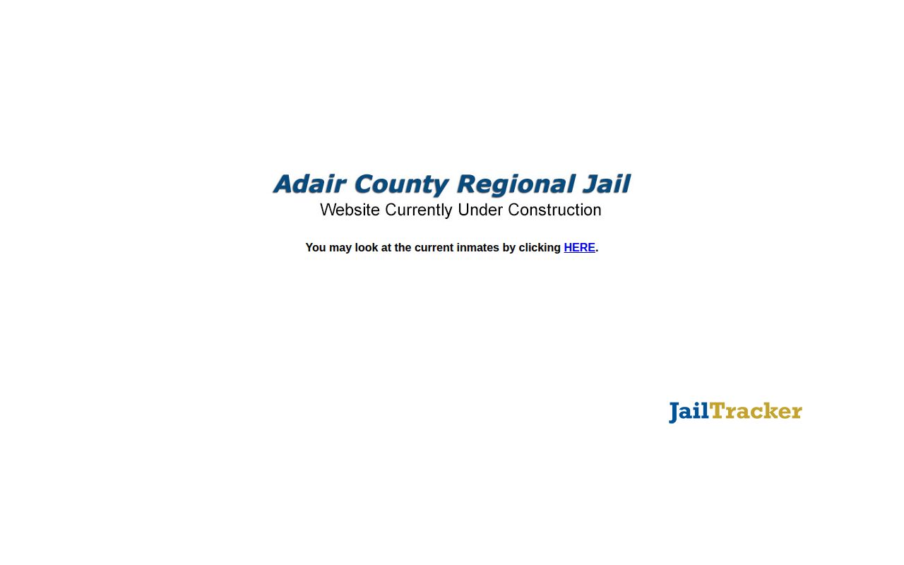 Adair County Regional Jail official current-inmate route for same-day arrest checks