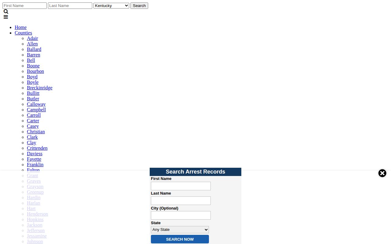 Unofficial Adair County yesterday bookings page for same-day arrest cross-checking